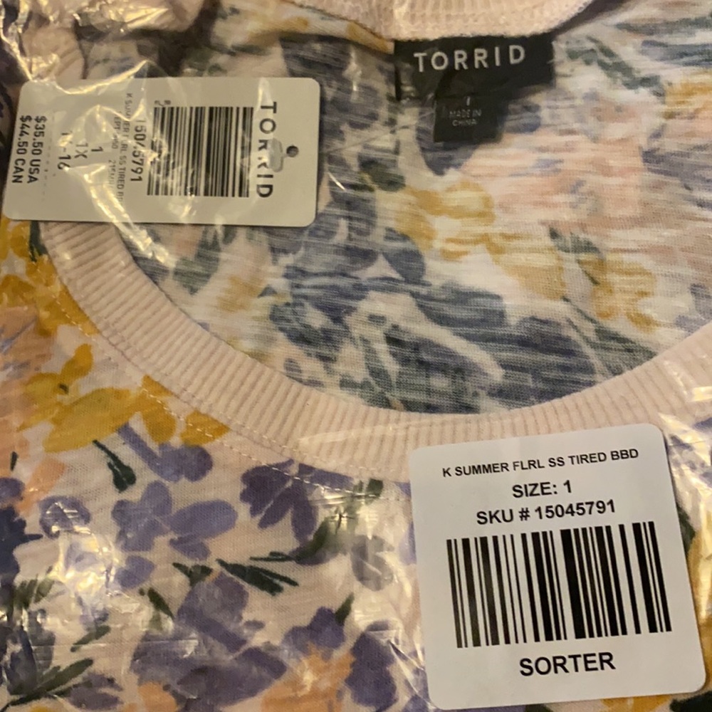 NWT TORRID Floral Tiered Supersoft Babydoll - Picture 8 of 8